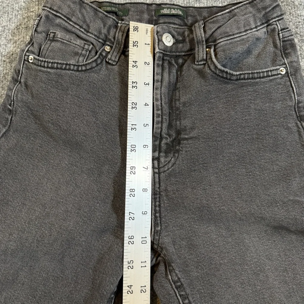 Wild Fable Womens‎ 00 Black Super High-Rise Mom Jeans Distressed Denim